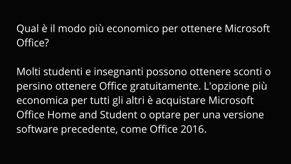 vantaggi Micorosoft Office